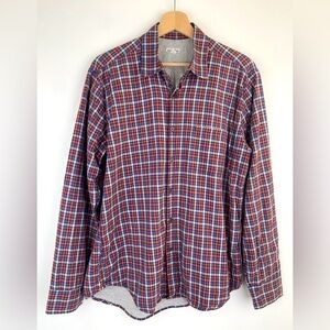 Steven Alan Jersey Lined Plaid Shirt, Sz L